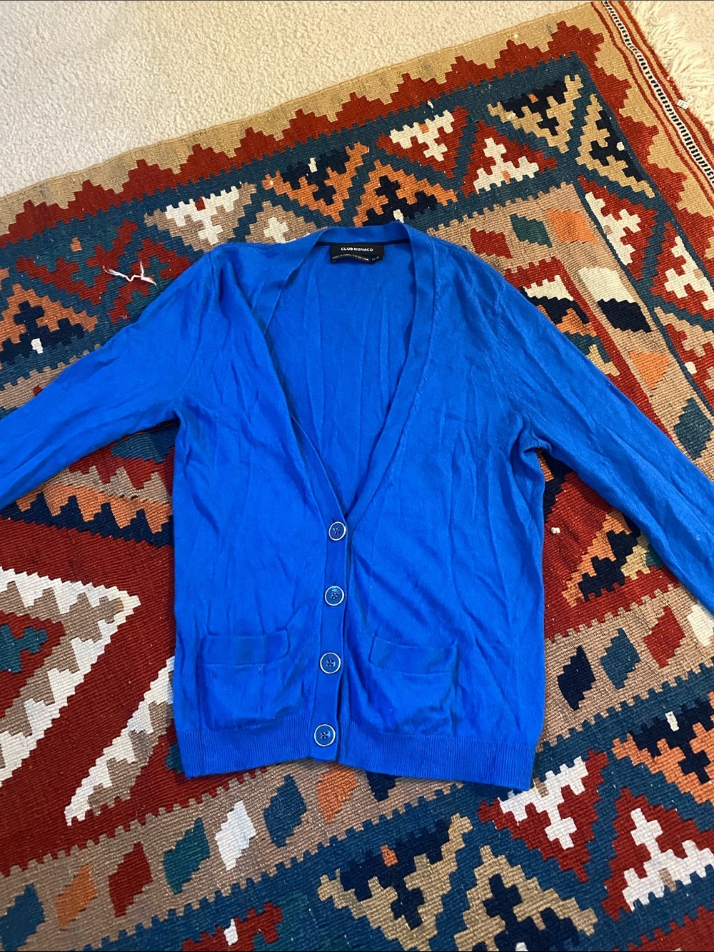 Club Monaco blue cashmere cardigan